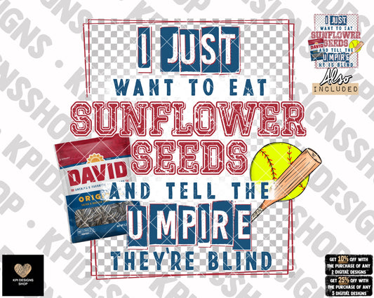 Sunflower Seeds & Blind Umpires (Softball) - Mar2023 - PNG - Digital Design