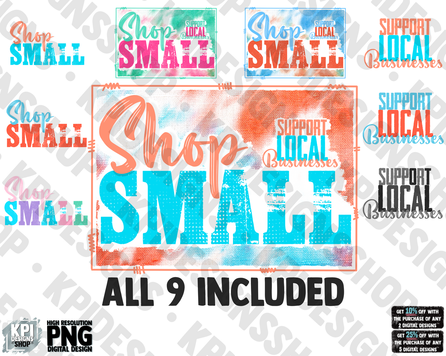 Shop Small - Support Local Businesses Bundle - PNG - Digital Design