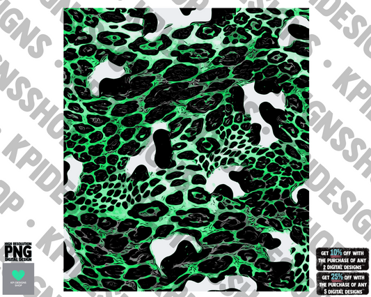 Sleeve Green Leopard & Cow Print - PNG - Digital Design