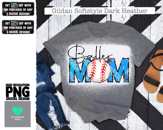 Baller Mom - Baseball (4-pack) - PNG - Digital Design