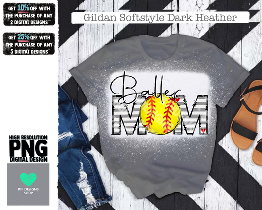 Baller Mom - Softball (4-pack) - PNG - Digital Design