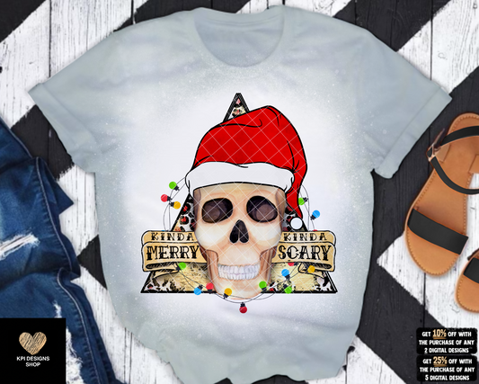 Kinda Merry, Kinda Scary Skull Option 2 (3-pack) - Oct2022 - PNG - Digital Design