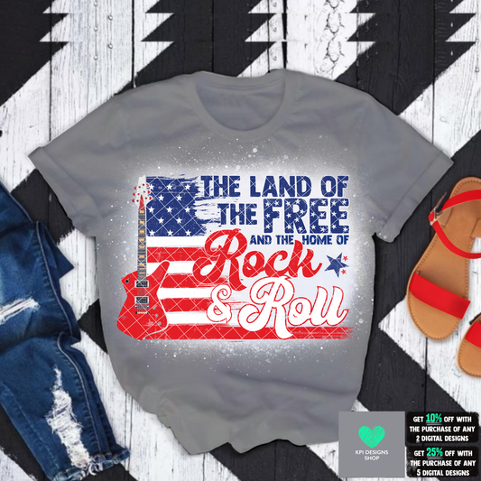 Land of the Free, Home of Rock n Roll - (July 4th Bundle) - PNG - Digital Design