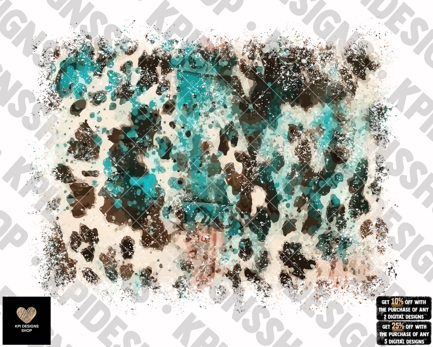 Sleeve: Little Bit Angel, Whole Lotta Outlaw (Leopard & Turquoise) - Mar2023 - PNG - Digital Design