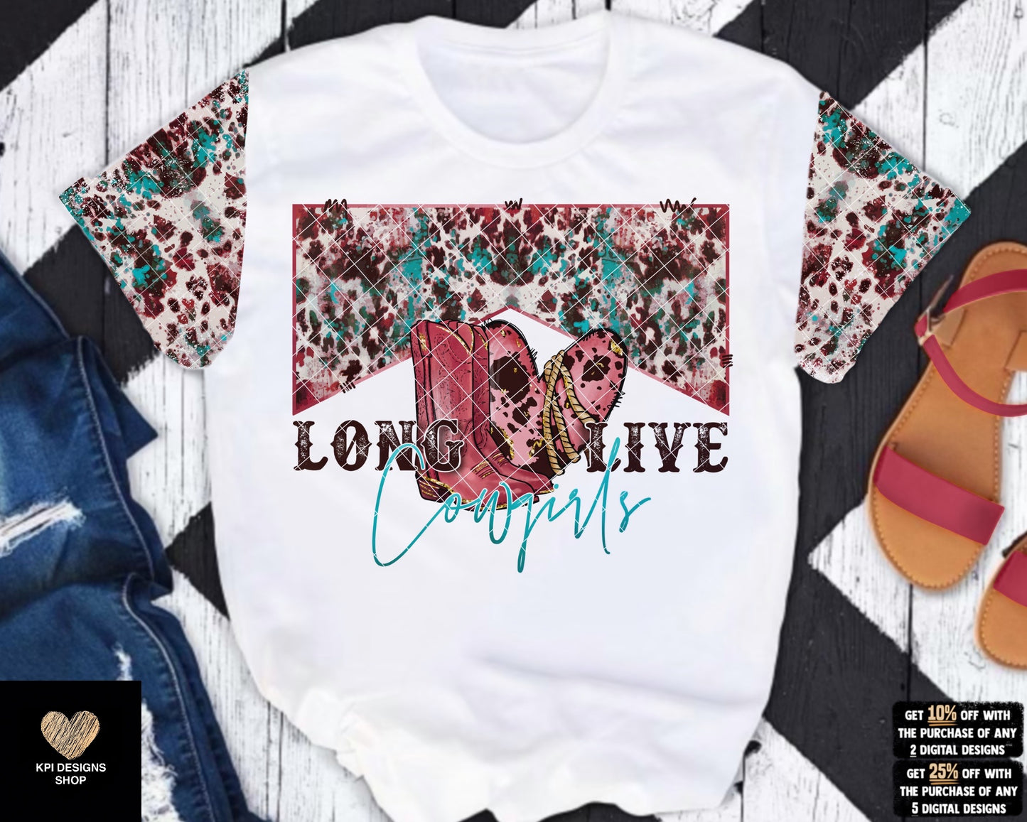 Long Live Cowgirls w/ Matching Pocket (2-pack) - Mar2023 - PNG - Digital Design