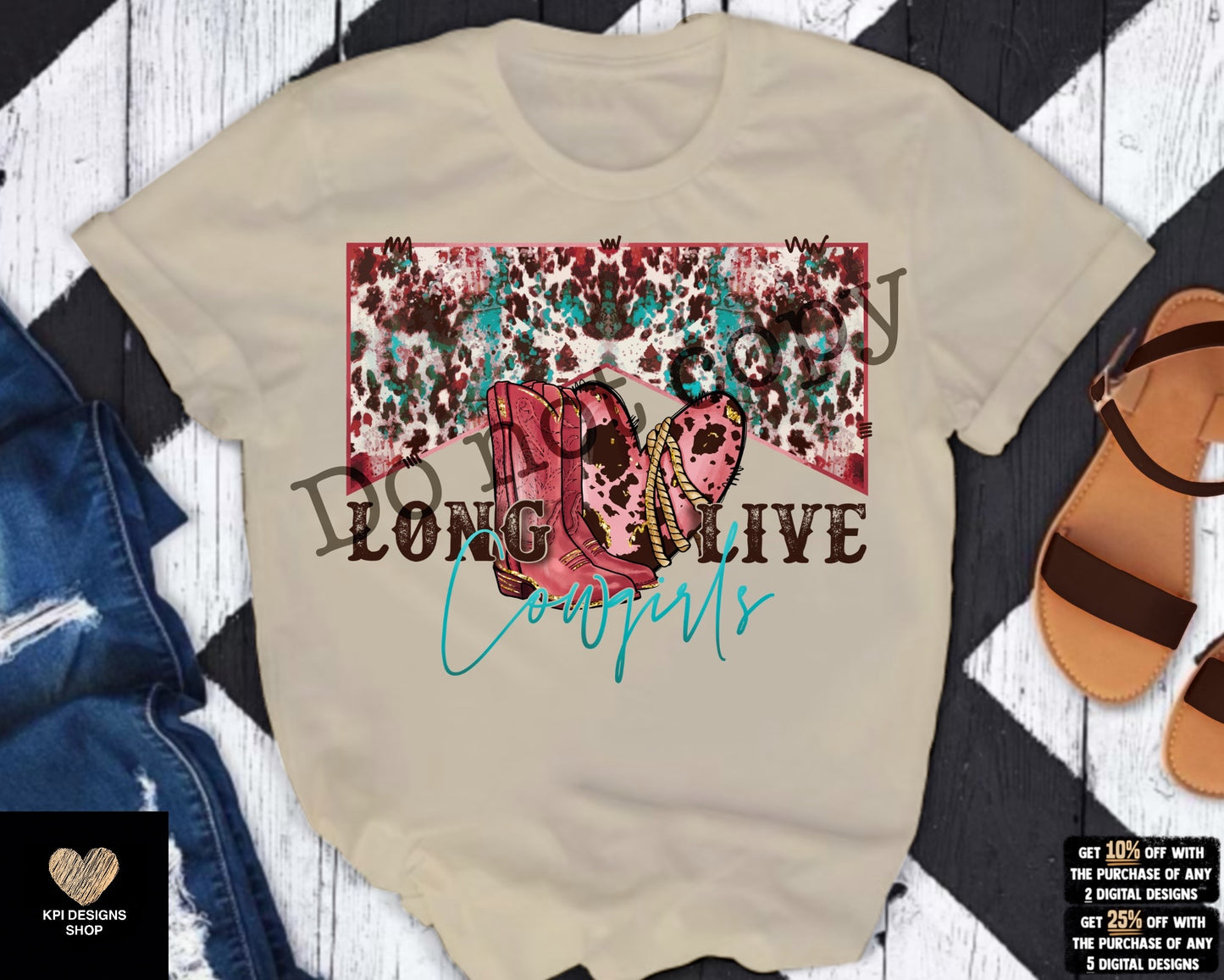 Long Live Cowgirls w/ Matching Pocket (2-pack) - Mar2023 - PNG - Digital Design