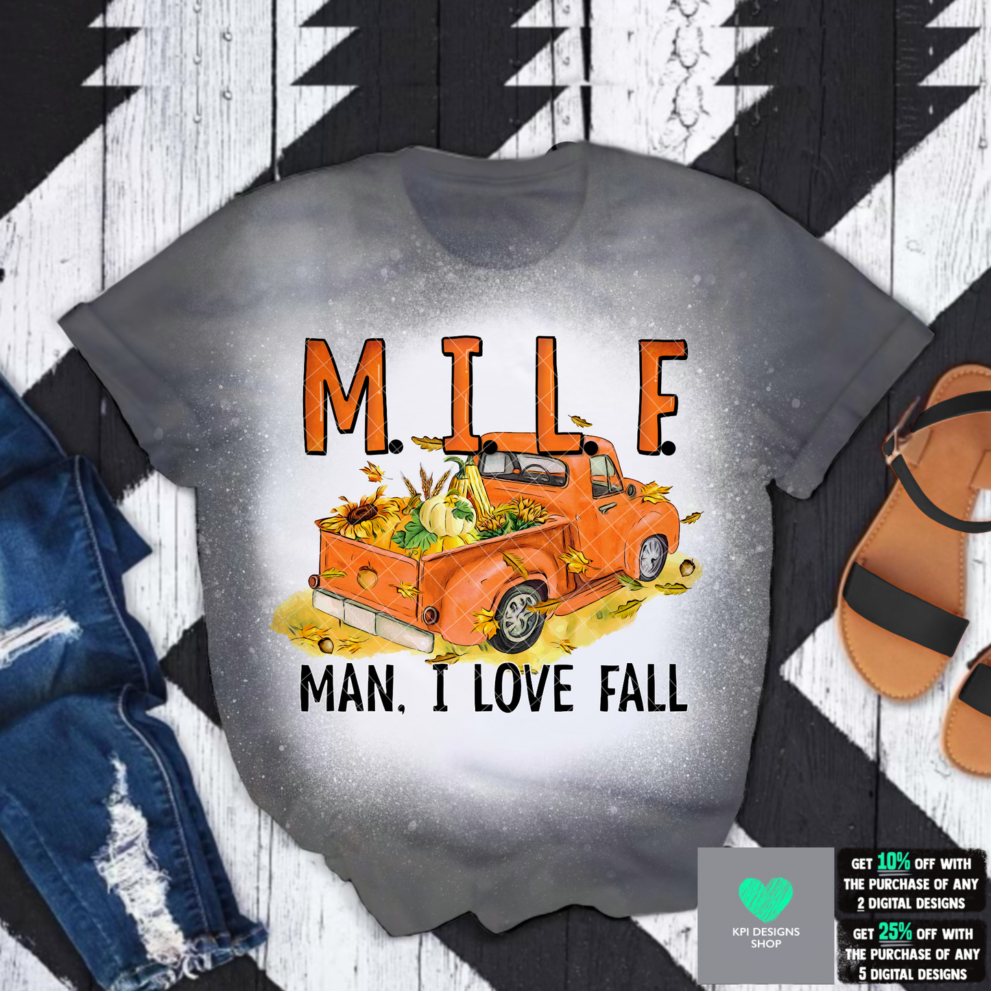 Man, I Love Fall w/ Truck (2-pack) - July2022 - PNG - Digital Design