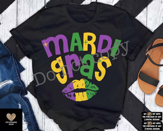 Mardi Gras Lips - Jan2023 - PNG - Digital Design