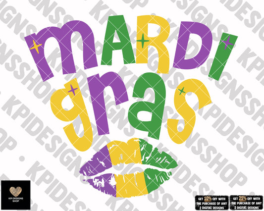 Mardi Gras Lips - Jan2023 - PNG - Digital Design