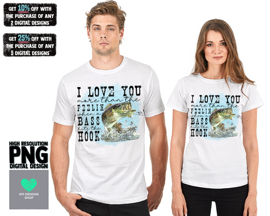 I Love You More (Couples Fishing) - PNG - Digital Design