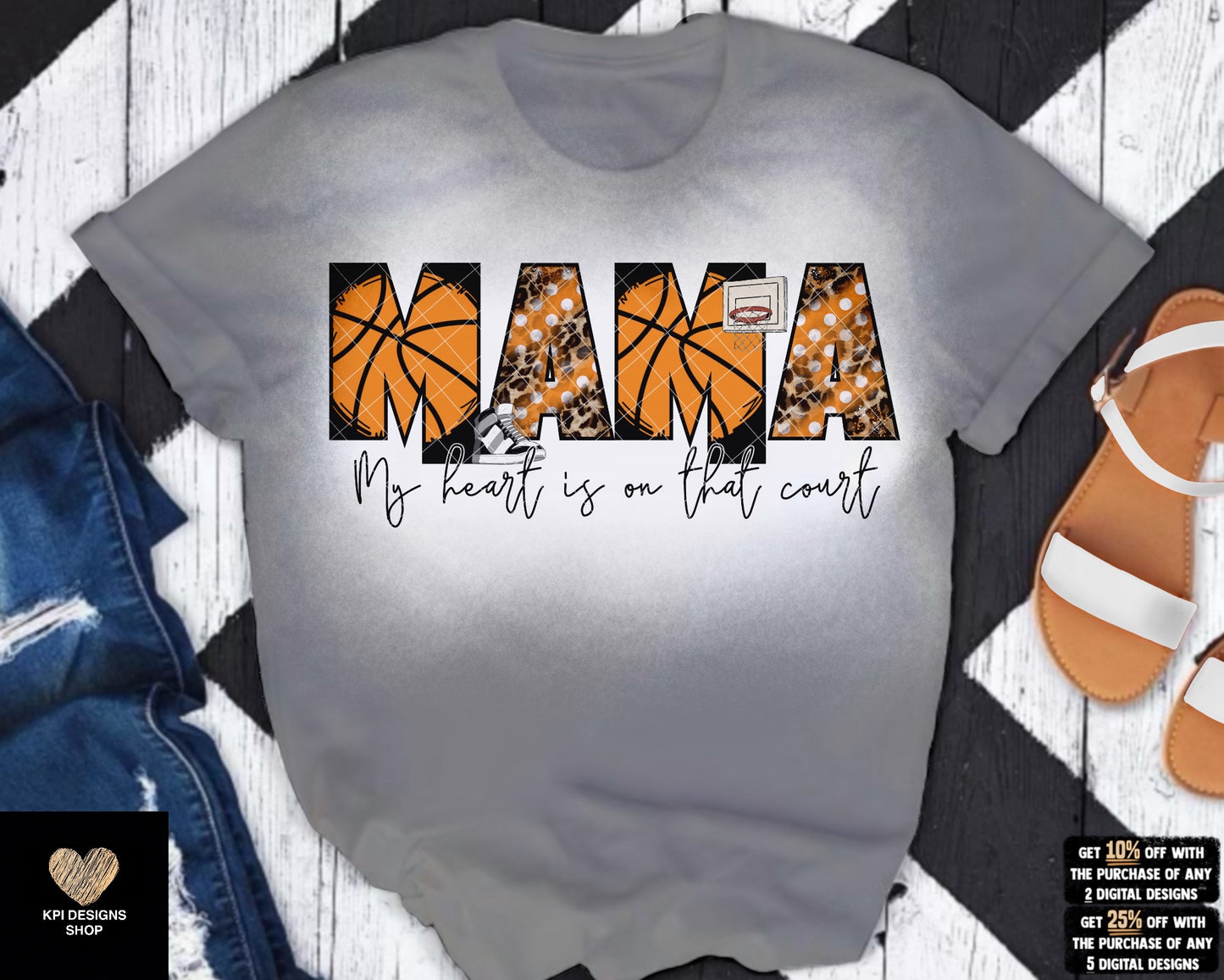 Basketball: My Heart is On That Field - Feb2023 - PNG - Digital Design