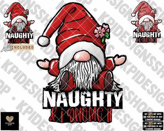 Naughty and I Gnome It (3-pack) - Oct2022 - PNG - Digital Design