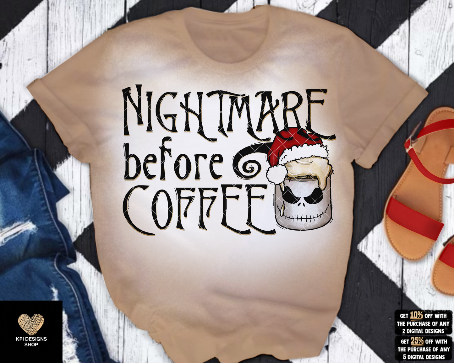 Nightmare Before Coffee (4-pack) - Oct2022 - PNG - Digital Design