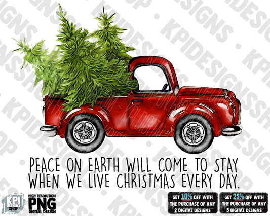 Live Christmas Every Day - PNG - Digital Design