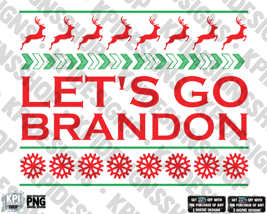 Let’s Go Brandon Christmas - PNG - Digital Design