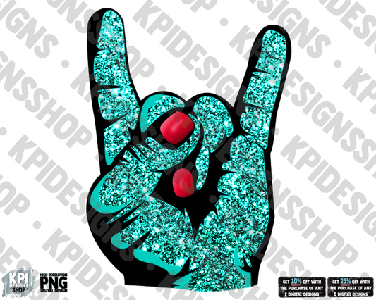 Rock On Hand- PNG - Digital Design