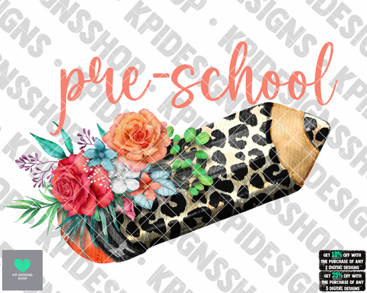 Pre-School Leopard Pencil - Aug2022 - PNG - Digital Design