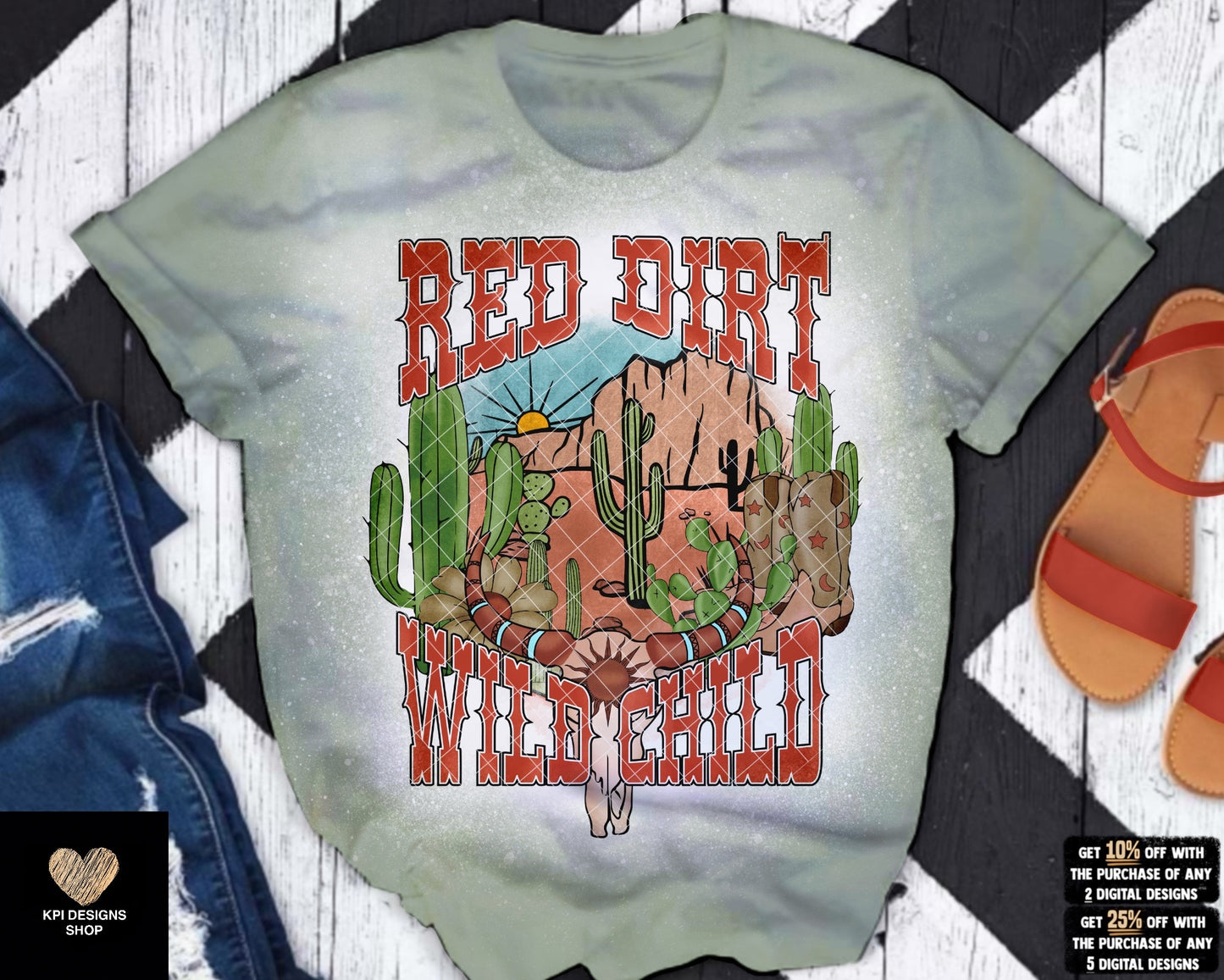 Red Dirt Wild Child w/ Pocket Design - (2-pack) - Mar2023 - PNG - Digital Design