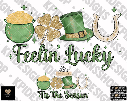 St. Patrick's Day (Tis The Season & Feelin' Lucky) 2-pack - Feb2023 - PNG - Digital Design