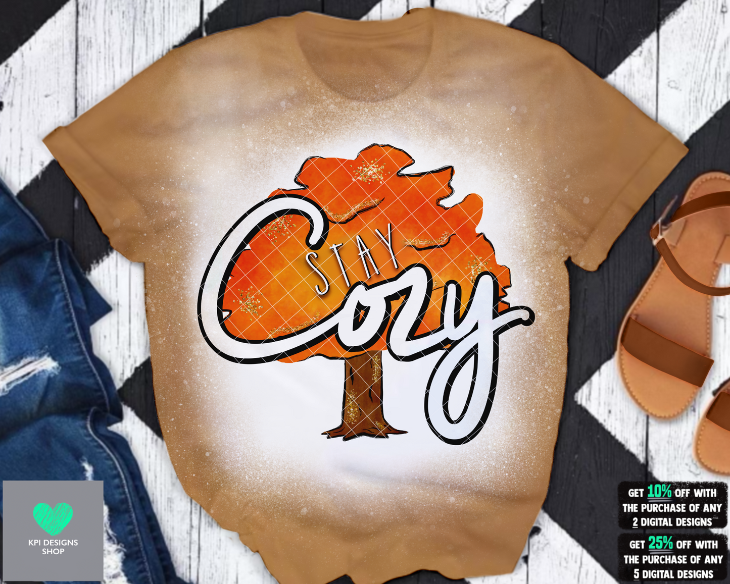 Stay Cozy (tree) (2-pack) - Sept2022 - PNG - Digital Design