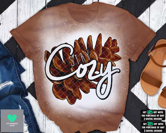 Stay Cozy (pine cone) (2-pack) - Sept2022 - PNG - Digital Design