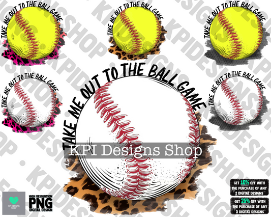 Take Me Out To The Ball Game (12-pack) - Mar2022 - PNG - Digital Design