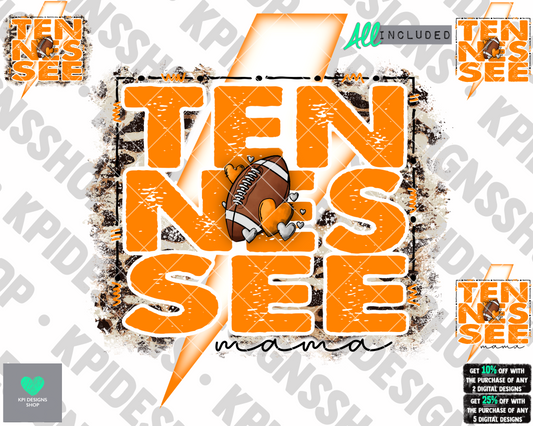 Tennessee Football (4-pack) - July2022 - PNG - Digital Design