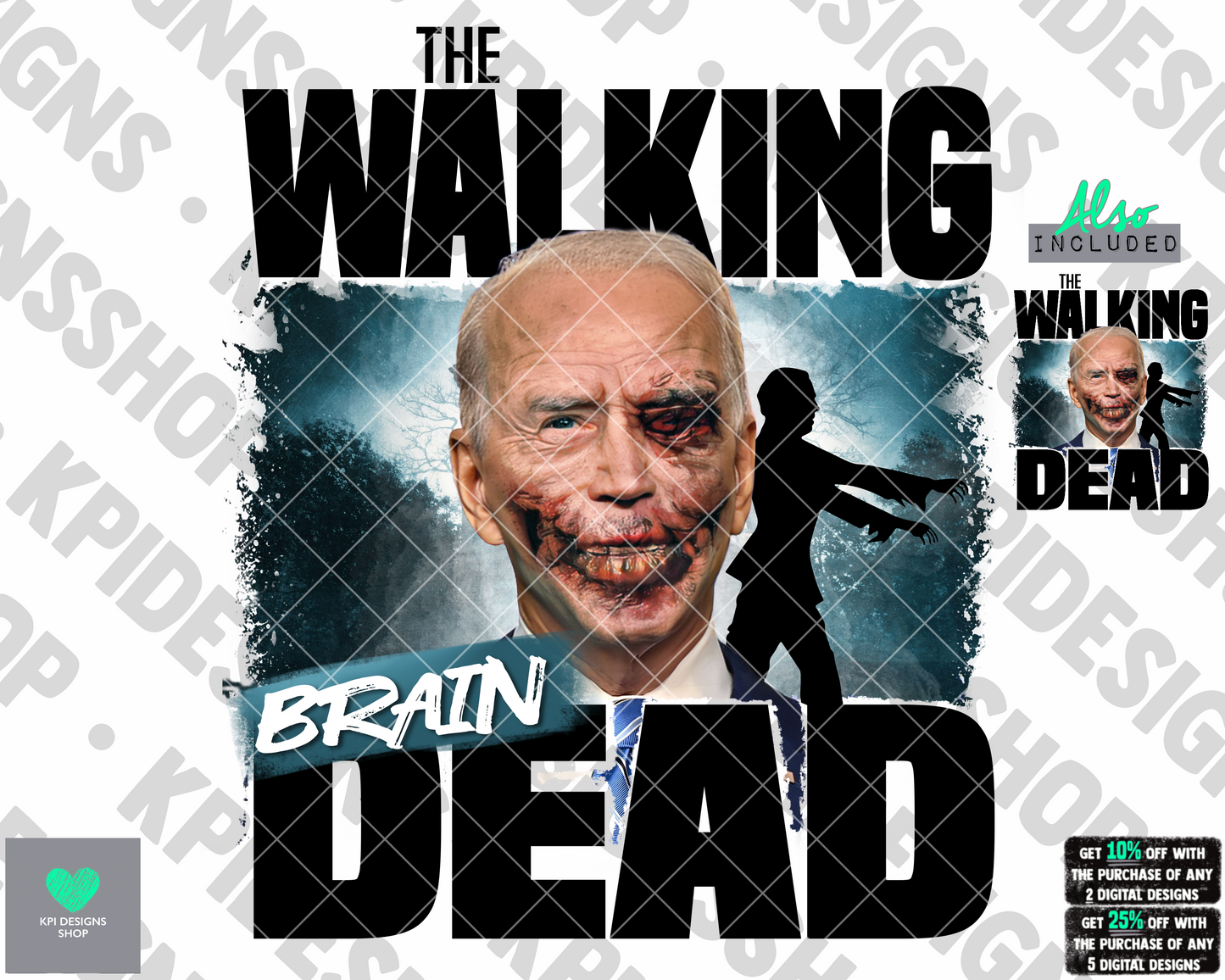 The Walking Brain Dead (2-pack) - Sept2022- PNG -Digital Design