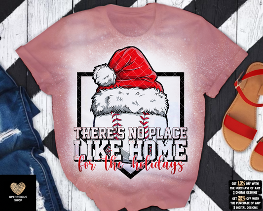 There's No Place Like Home for the Holidays (Baseball) - Dec2022 - PNG - Digital Design