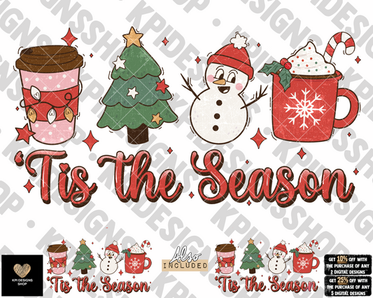 Tis The Season Christmas (3-pack) - Oct2022 - PNG - Digital Design