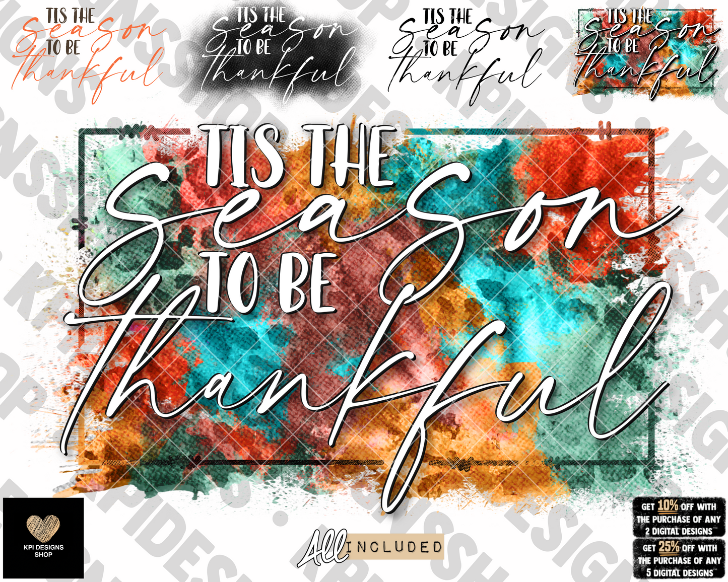 'Tis The Season to Be Thankful (6-pack) - Oct2022 - PNG - Digital Design