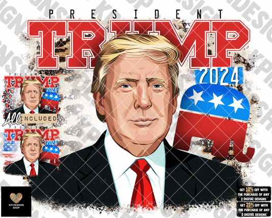 Trump 2024 (3-pack) - Nov2022 - PNG - Digital Design