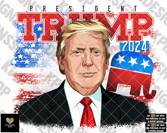 Trump 2024 (3-pack) - Nov2022 - PNG - Digital Design