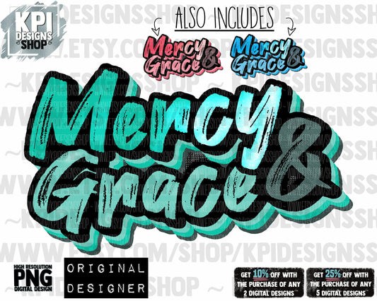 Mercy and Grace (3-Pack) - Jesus Christian - PNG - Digital Design