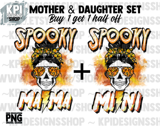 Spooky Mama & Mini Set - PNG - Digital Designs