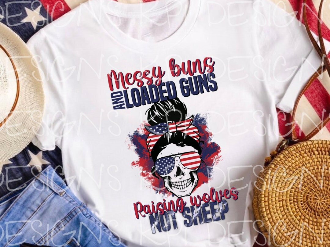 Messy Bun And Loaded Guns - PNG - Digital Designs