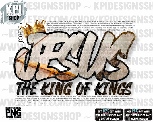 Jesus The King of Kings - PNG - Digital Design