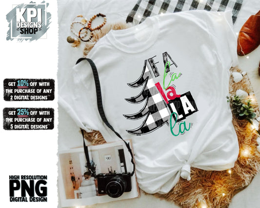 Fa La La La La - Joy To The World - Christmas - PNG - Digital Design