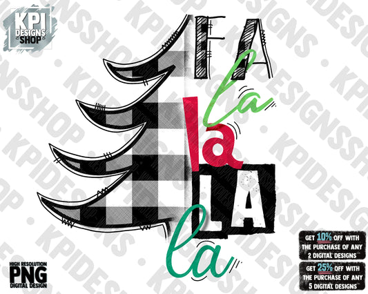 Fa La La La La - Joy To The World - Christmas - PNG - Digital Design