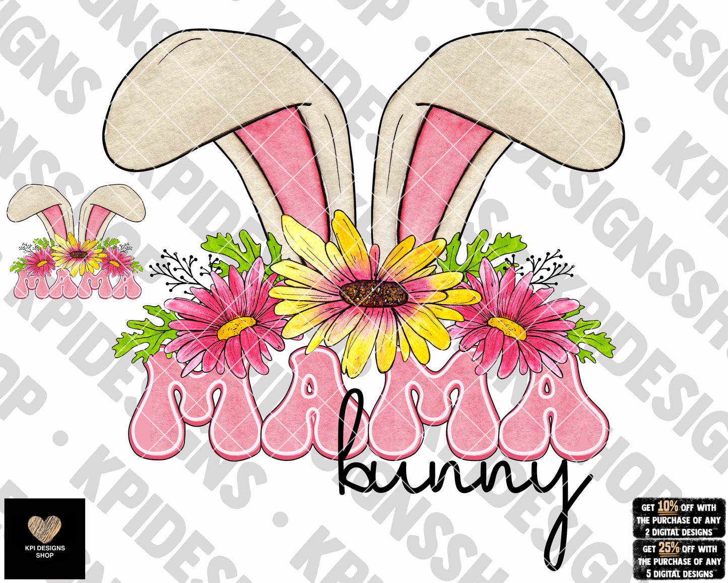 Mama Bunny (2-pack) - Mar2023 - PNG - Digital Design