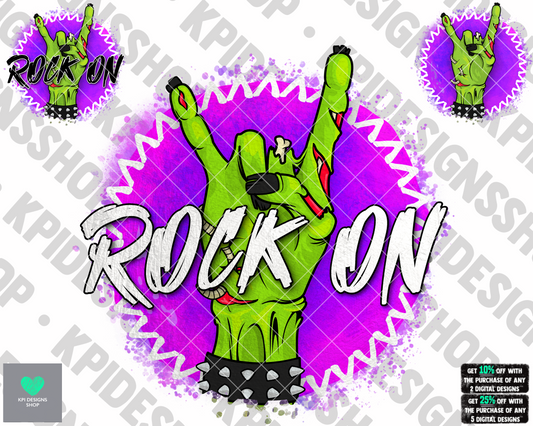 Rock On Zombie (3-pack) - July2022 - PNG - Digital Design