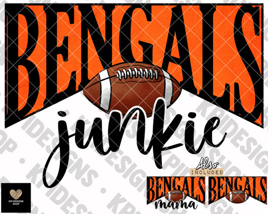 Bengals Junkie & Mama  (3-pack) - Jan2023 - PNG - Digital Design