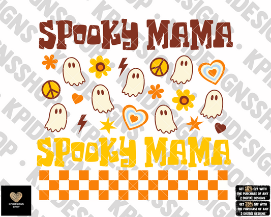 Spooky Mama Retro Ghosts - Sept2022 - PNG - Digital Design