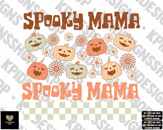 Spooky Mama Retro Pumpkins - Sept2022 - PNG - Digital Design