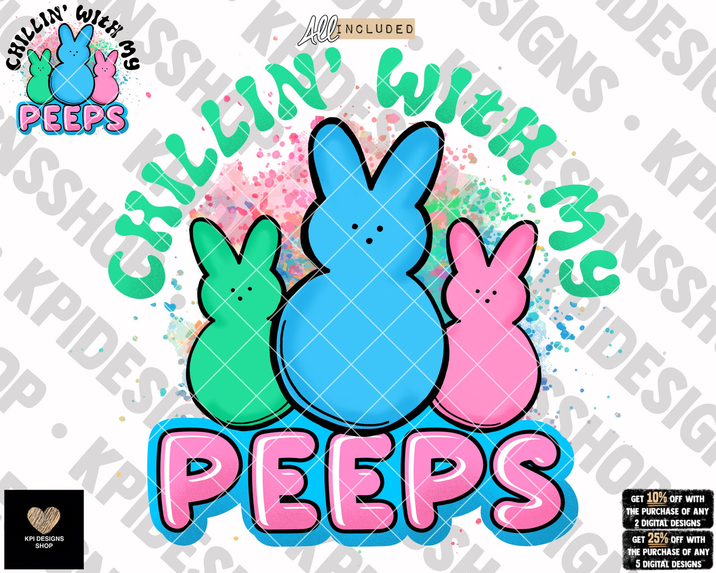 Chillin’ With My Peeps (2-pack) - Mar2023 - PNG - Digital Design