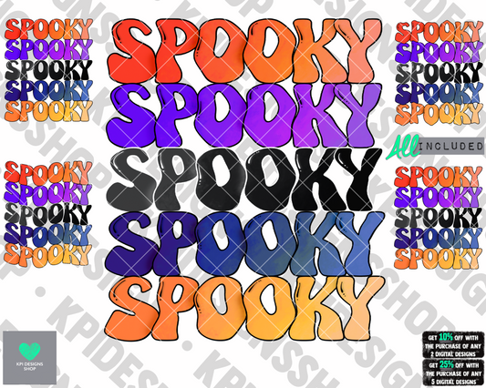 Spooky (5-pack) - July2022 - PNG - Digital Designs