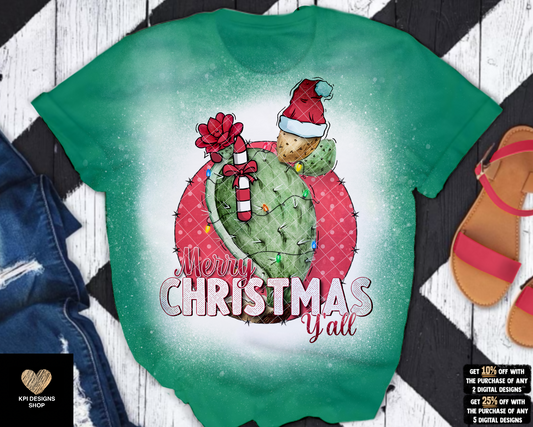 Merry Christmas Y’all - Cactus - Oct2022 - PNG - Digital Design