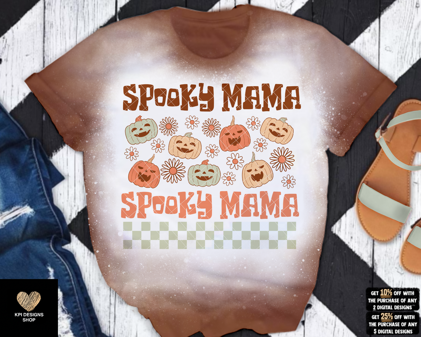 Spooky Mama Retro Pumpkins - Sept2022 - PNG - Digital Design