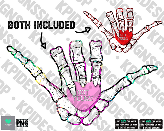 Skelly Hand Not Yours (2-pack) - Jan2022 - PNG - Digital Design